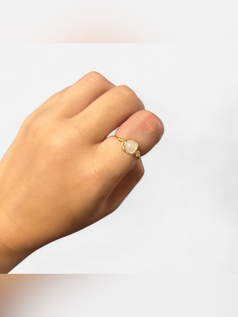 Rose Quartz Wire Wrapped Ring
